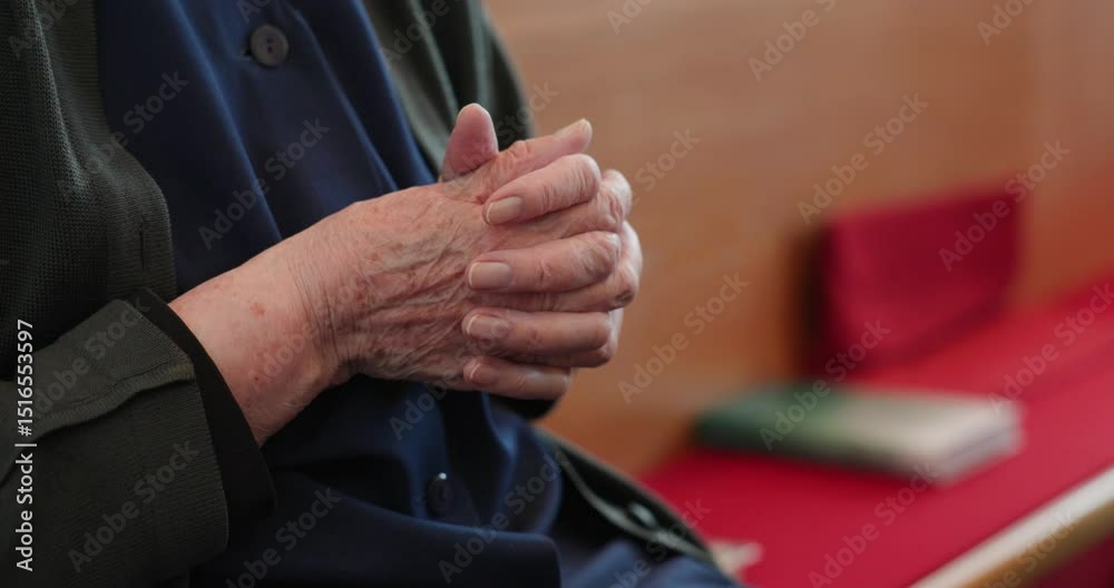 older nun with hands folded for prayer older nun with hands folded for prayer