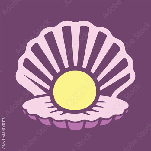 shell pearl flat illustration