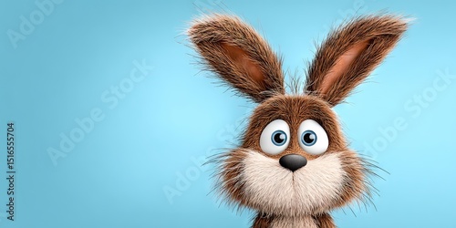 bunny who has willful look of mischief - a cheeky character children's book style isolated on solid background 