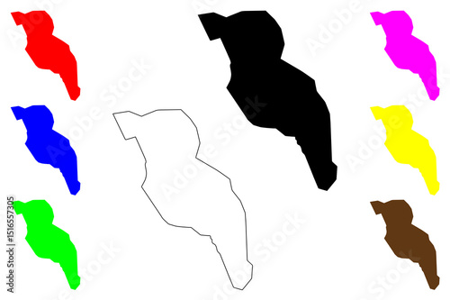Borujerd city (Islamic Republic of Iran, Persia, IRI, Lorestan province) map vector illustration, scribble sketch Borujerd map
