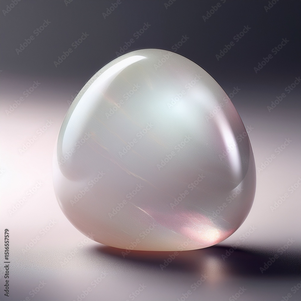 Obraz premium Zarter Mondstein mit sanftem Schimmer, poliert