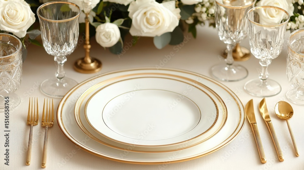 Elegant Table Setting for a Formal Dinner Elegant Table Setting for a Formal Dinner