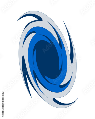 Digital swirl abstract vortex symbol 2D cartoon object. Cyber whirlpool spiral. Energy flow. Chaotic process. Twist whirl isolated element flat vector clip art on white. Spot illustration