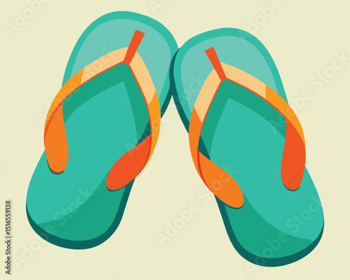 Pair of Colorful Summer Flip Flops