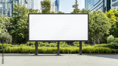 Wallpaper Mural Large Empty Digital Billboard Platform in Urban Park Setting Surrounded by Greenery and Modern Skyscrapers Torontodigital.ca