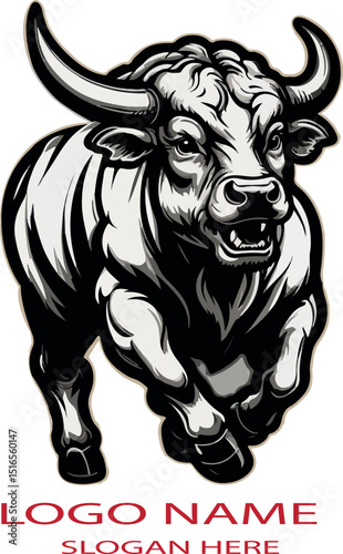 Cow mascot logo vector .