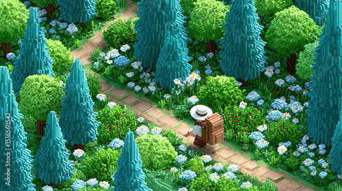 Pixelated Forest Path Traveler