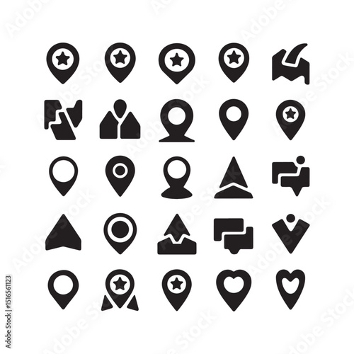 Collection of Location Pins and Map Markers