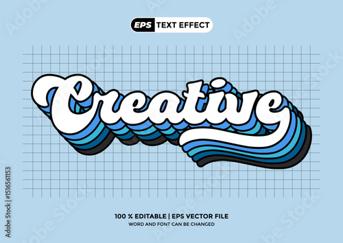 3D Text Effect Design Editable Creative
