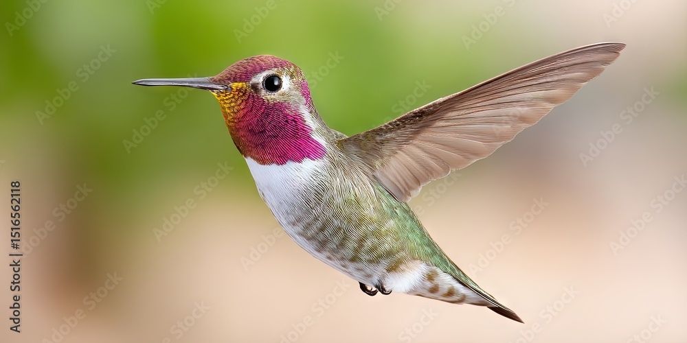 Naklejka premium dynamic angle wildlife action photo of dynamic pose hummingbird 
