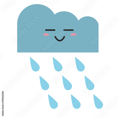 Kawaii Cute Raining Weather Character Icon