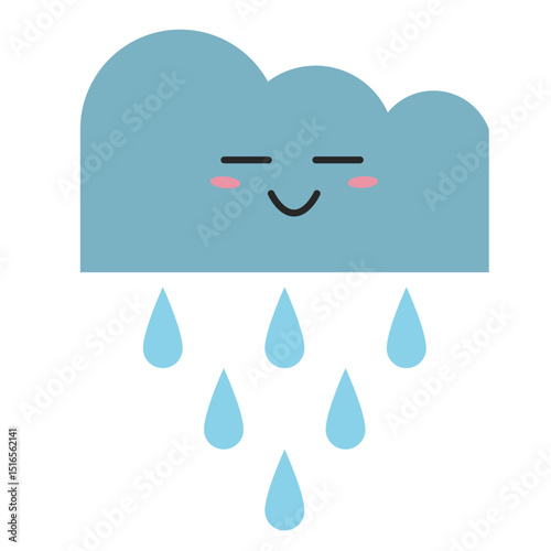 Kawaii Cute Raining Weather Character Icon