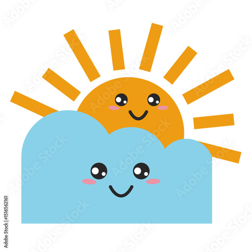 Kawaii Cute Sunny Weather Character Icon
