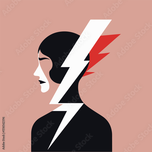 Creative migraine awareness vector artwork for European Migraine Day of Action featuring emotional expression, abstract brain pain, sound sensitivity, and mental stress in flat color style