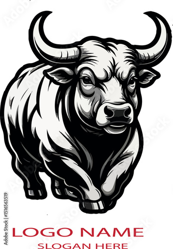 Cow mascot logo vector .