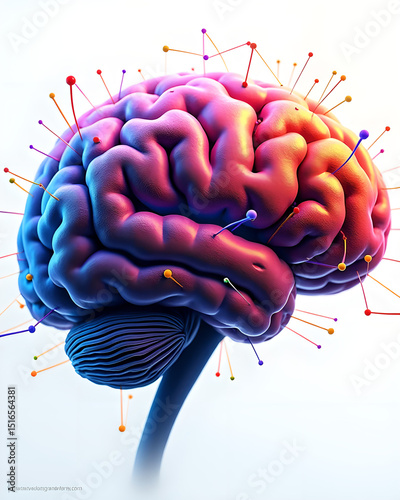Colorful Abstract Brain on White – Creativity, AI, and Mental Health Concept