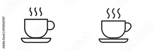 Cups of steaming coffee placed side by side on a simple background showcasing morning warmth and comfort