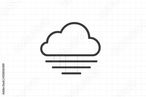 Cloud icon on a grid background representing weather and atmospheric conditions with a minimalistic design