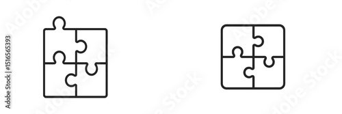 Image of two simple puzzle piece designs showing different configurations and connection points for creative use in designs or projects