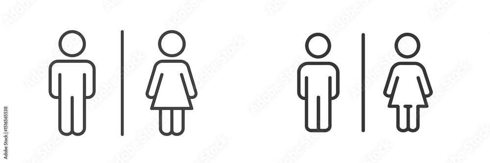 Fototapeta premium Signage indicating gender-neutral restrooms with minimalist icon design in a public place