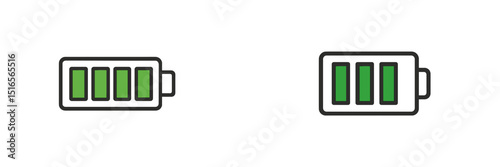 Battery icons displaying varying levels of charge in a minimalistic design illustrating power status