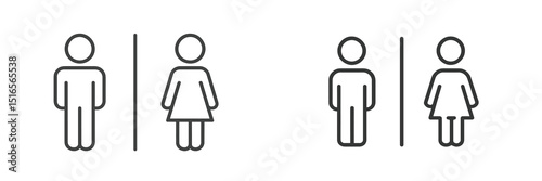 Signage indicating gender-neutral restrooms with minimalist icon design in a public place