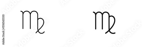 Astrological symbols representing the Zodiac sign Virgo in minimalist design style
