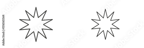 Geometric star shapes in simple outlines displayed against a clean background for artistic inspiration and design purposes