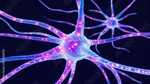 Futuristic Glowing Neural Network Visualization Abstract AI Brain Cell Structure in Cyberspace Video Motion