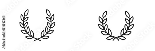 Two simple laurel wreath designs suitable for decoration or branding purposes