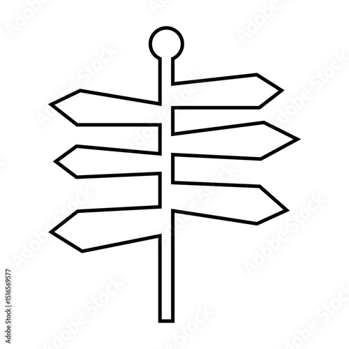 Signpost line icon, directional sign, guide post line icon vector in trendy flat style illustration isolated on white background.