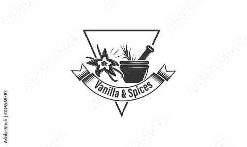 Vanilla and spice vector logo