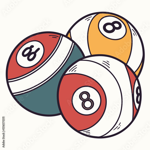 pool ball vector silhouette illustration isolated on white background