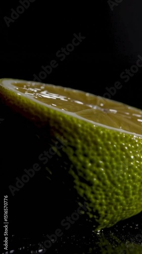 A close up of a lemon slice with the white pith showing