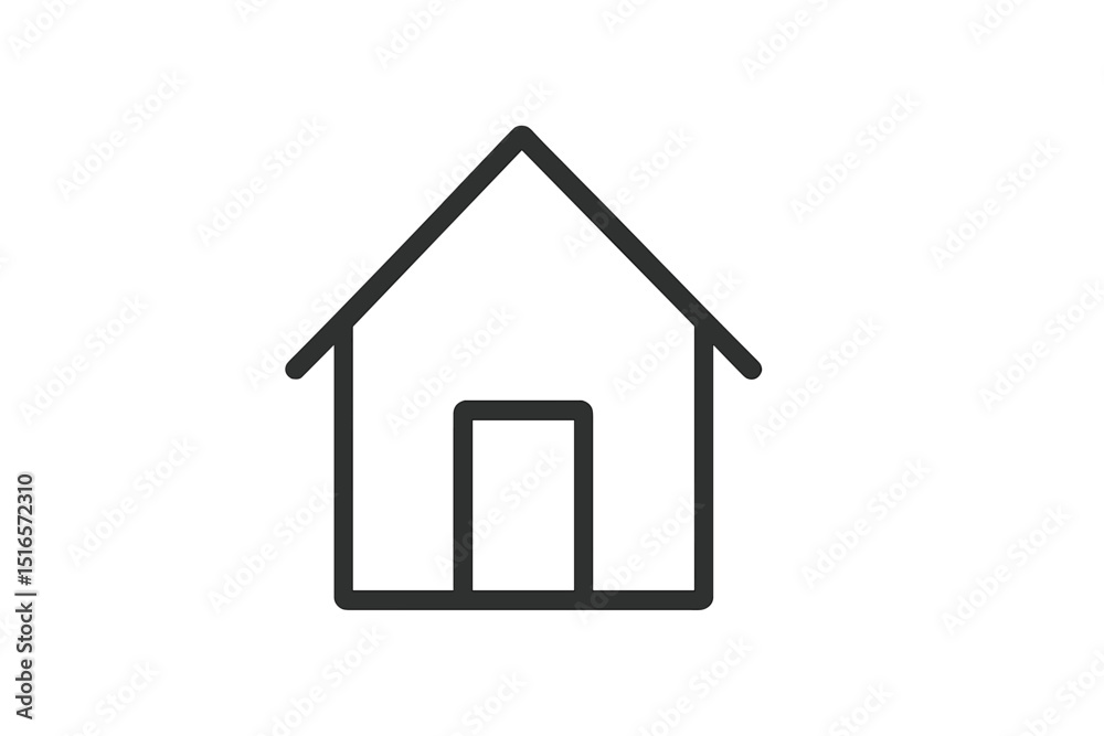 Fototapeta premium Simple black outline of a house representing home and shelter in a minimalist style, suitable for various design contexts