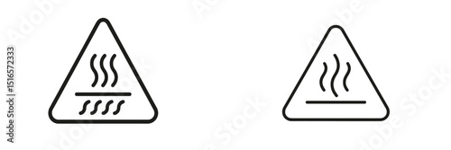 Warning symbols indicating heat hazards displayed in a clear and straightforward manner
