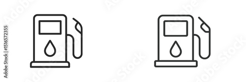 Gas station pumps displayed in a minimalist design illustrating fuel dispensing in a clean, clear format