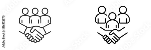 Multiple figures shaking hands to symbolize teamwork and collaboration in various contexts
