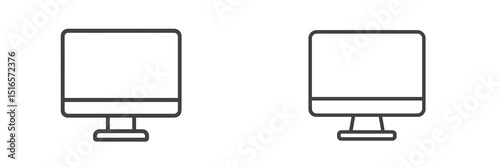 Comparison of two computer monitors showcasing minimalist design in a modern workspace