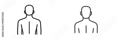 Outline of human figures showing back and front perspectives in a minimalistic style