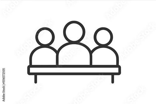 Three figures sitting behind a table in a formal setting during a conference discussing important topics