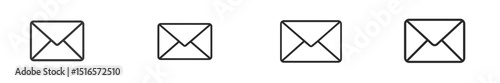 Various envelope designs lined up on a white background showcasing different styles and sizes for creative projects or correspondence