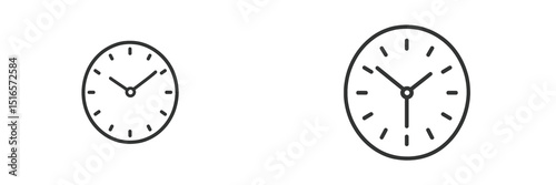 Clocks showing different times on a minimalist background in a simple design aesthetic
