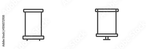 Illustration of two minimalist spool designs on a plain background