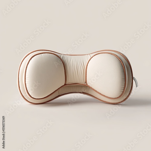 Ergonomic, supportive lumbar pillow.  Features double-rounded cushions for optimal spinal alignment and comfort.  Soft, neutral color for a variety of decor