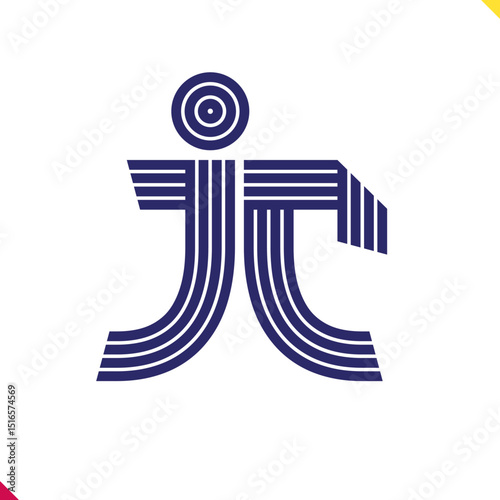 Parallel line monogram initial logo, combination of letter J and C. Best for name abbreviation.