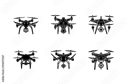 Fototapeta Naklejka Na Ścianę i Meble -  drone silhouette vector illustration