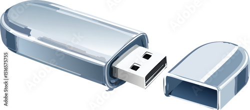 USB flash drive with cap removed