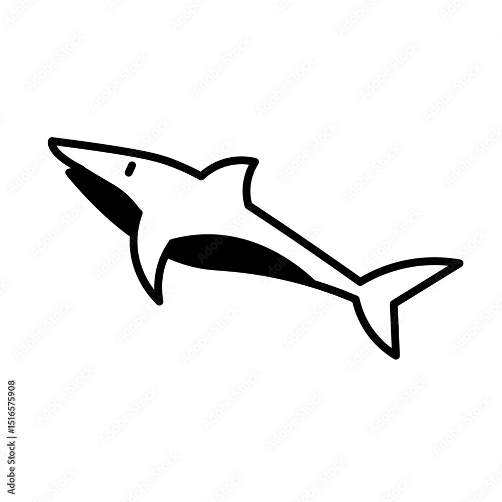Obraz premium Great White Fish dualtone icon