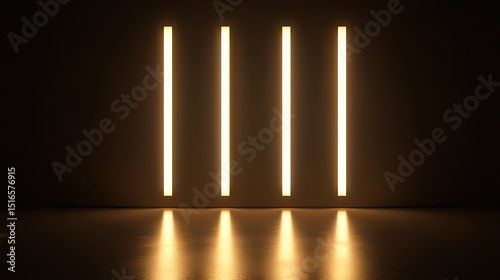Illuminated vertical lines on a dark background. photo